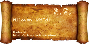 Milovan Hédi névjegykártya
